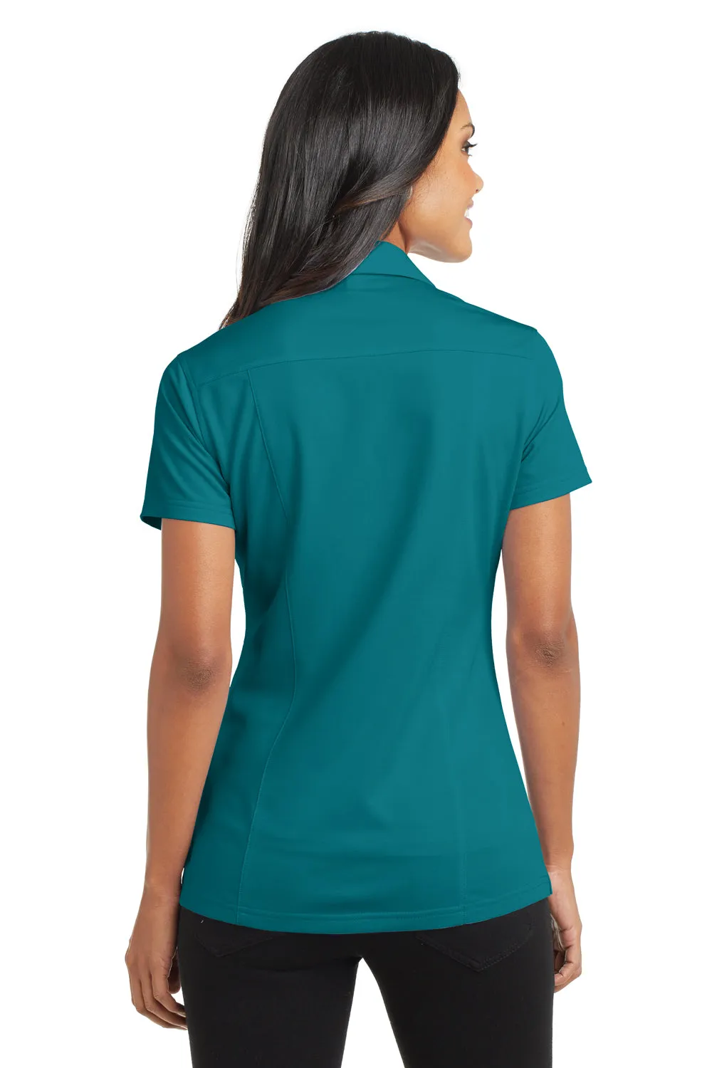 Port Authority Womens Dimension Moisture Wicking Short Sleeve Polo Shirt - Dark Teal Green - Closeout
