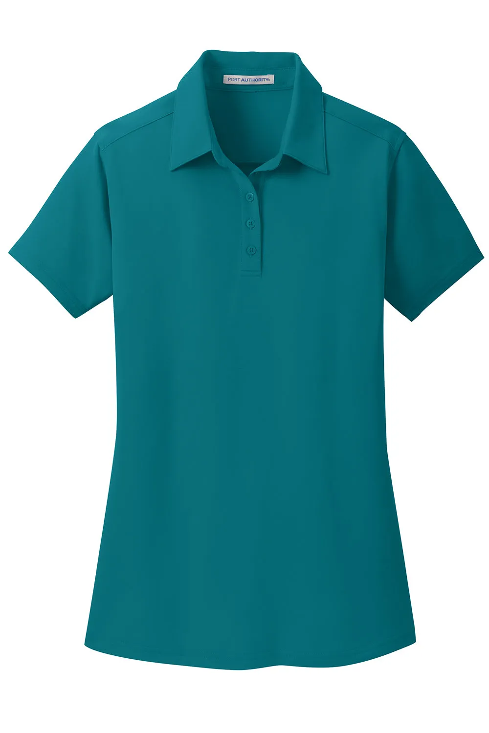 Port Authority Womens Dimension Moisture Wicking Short Sleeve Polo Shirt - Dark Teal Green - Closeout