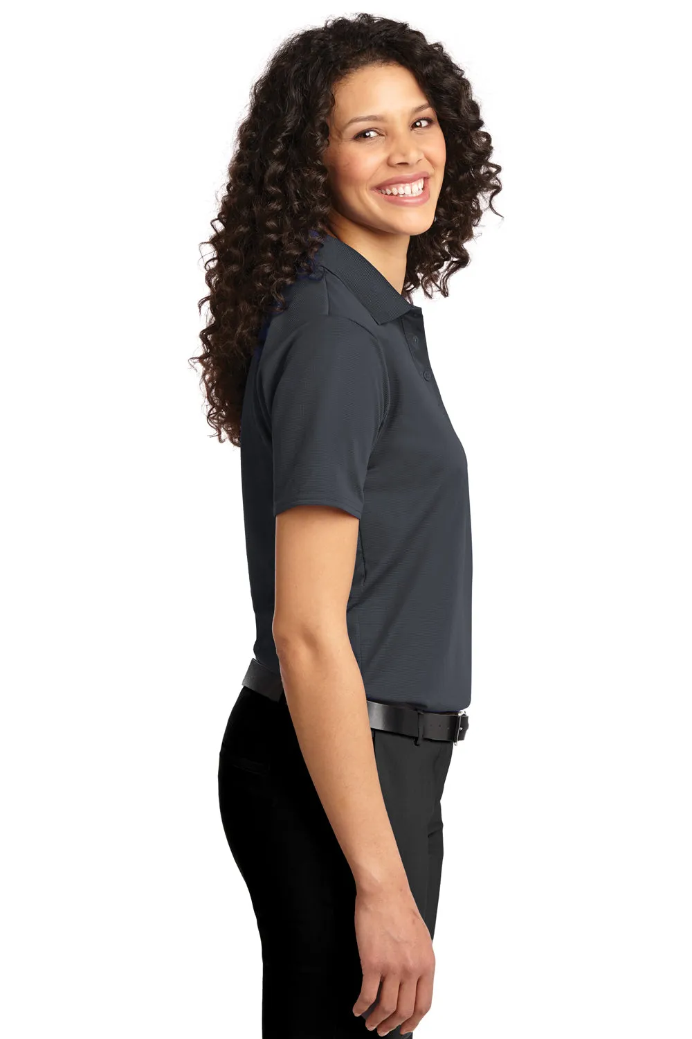 Port Authority Womens Dry Zone Moisture Wicking Short Sleeve Polo Shirt - Iron Grey - Closeout