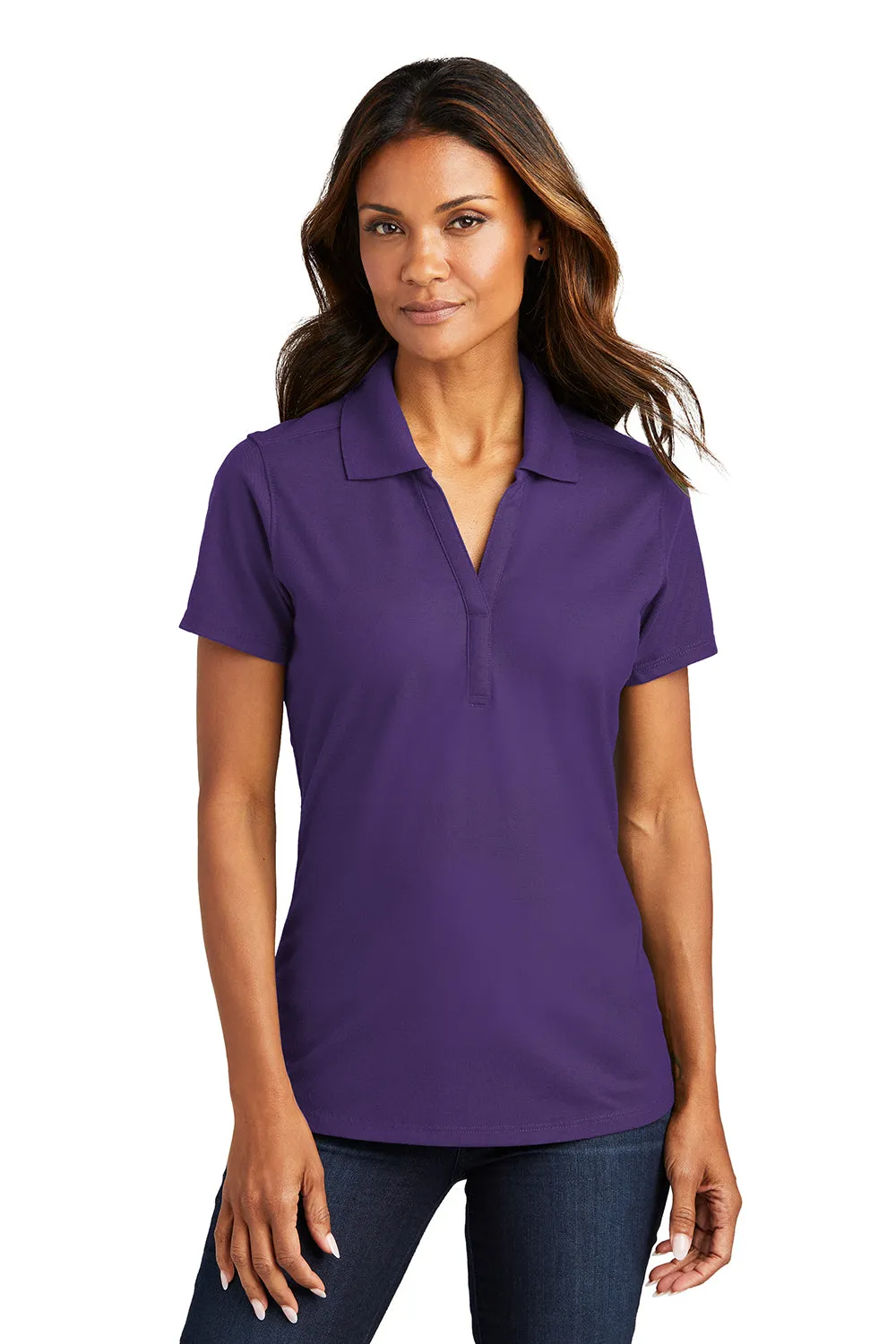 Port Authority Womens EZPerformance Moisture Wicking Short Sleeve Polo Shirt - Majestic Purple - Closeout