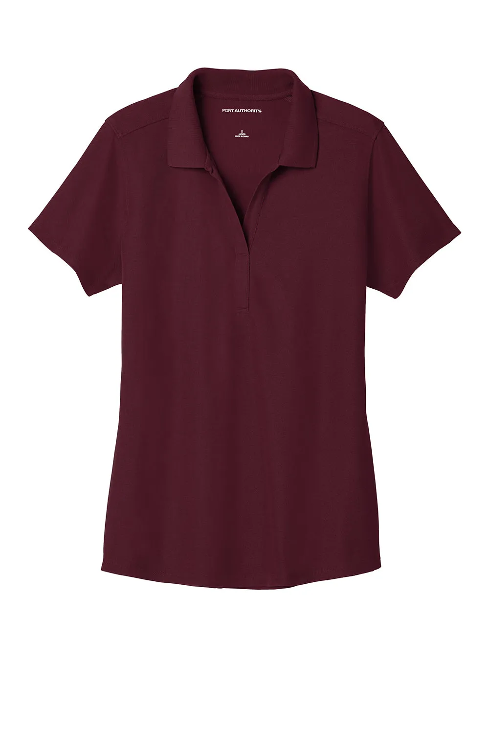 Port Authority Womens EZPerformance Moisture Wicking Short Sleeve Polo Shirt - Maroon - Closeout