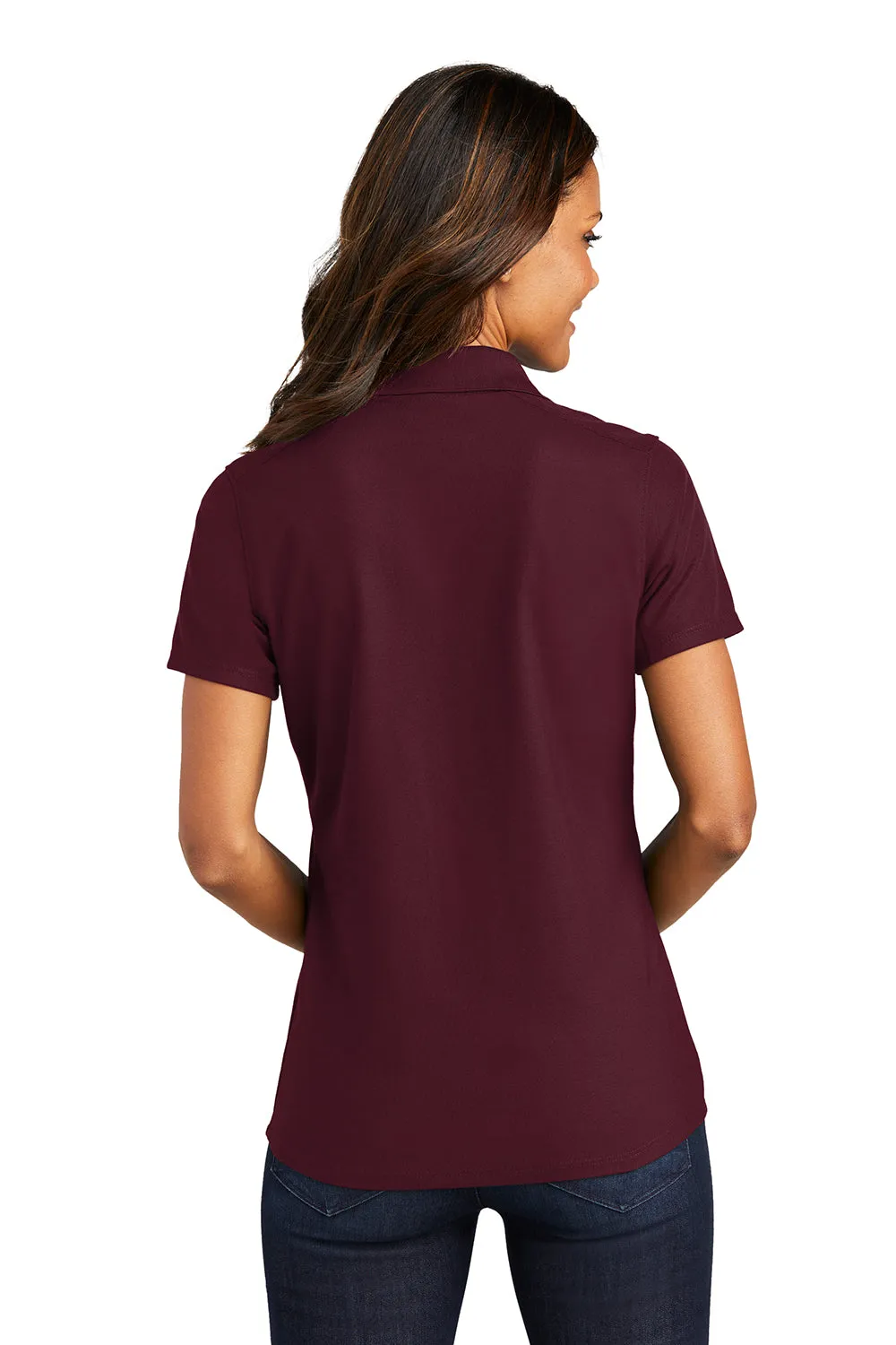 Port Authority Womens EZPerformance Moisture Wicking Short Sleeve Polo Shirt - Maroon - Closeout