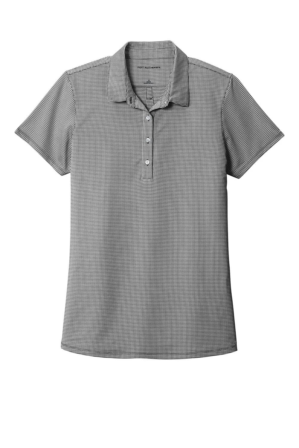 Port Authority Womens Gingham Moisture Wicking Short Sleeve Polo Shirt - Black/White - Closeout