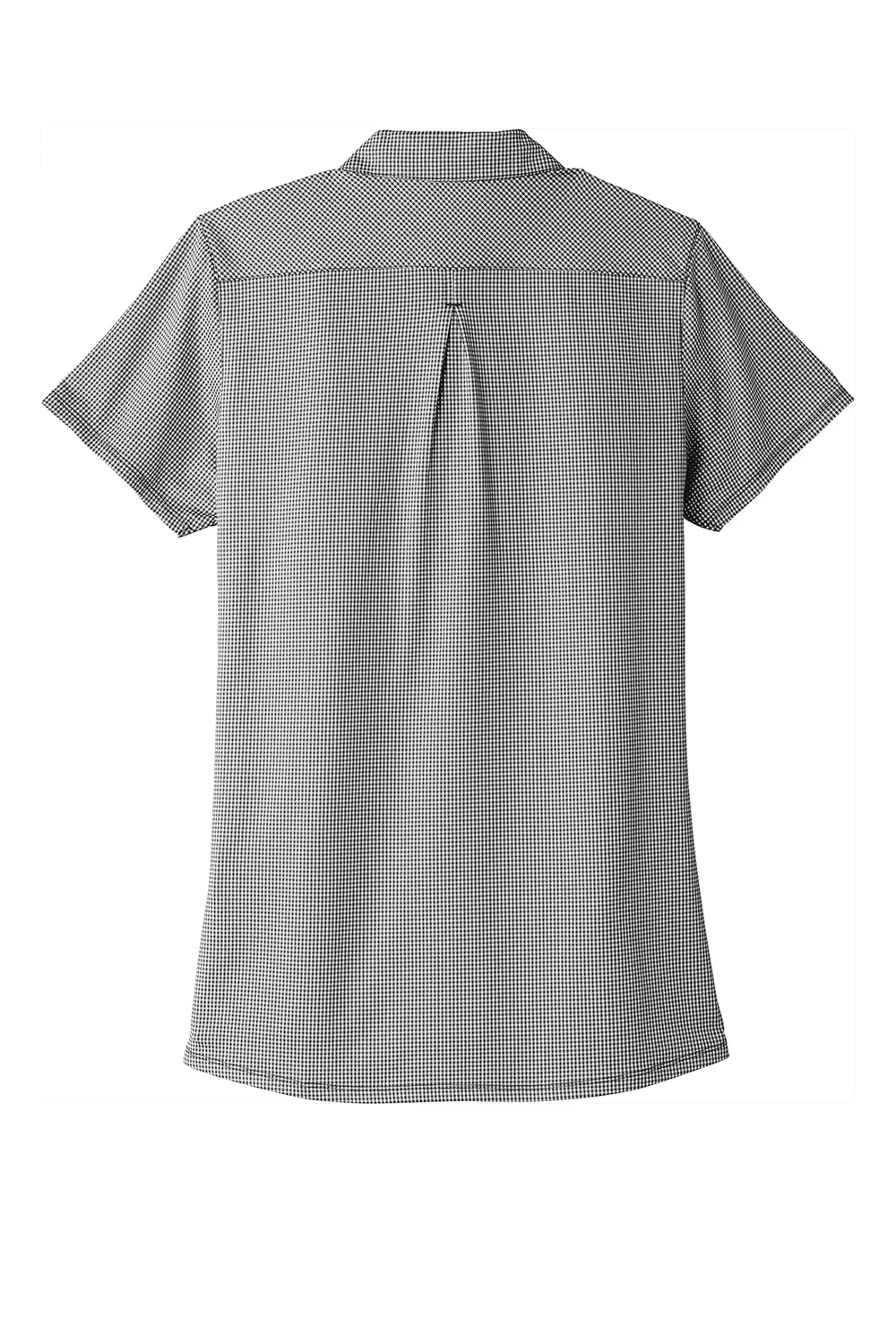 Port Authority Womens Gingham Moisture Wicking Short Sleeve Polo Shirt - Black/White - Closeout