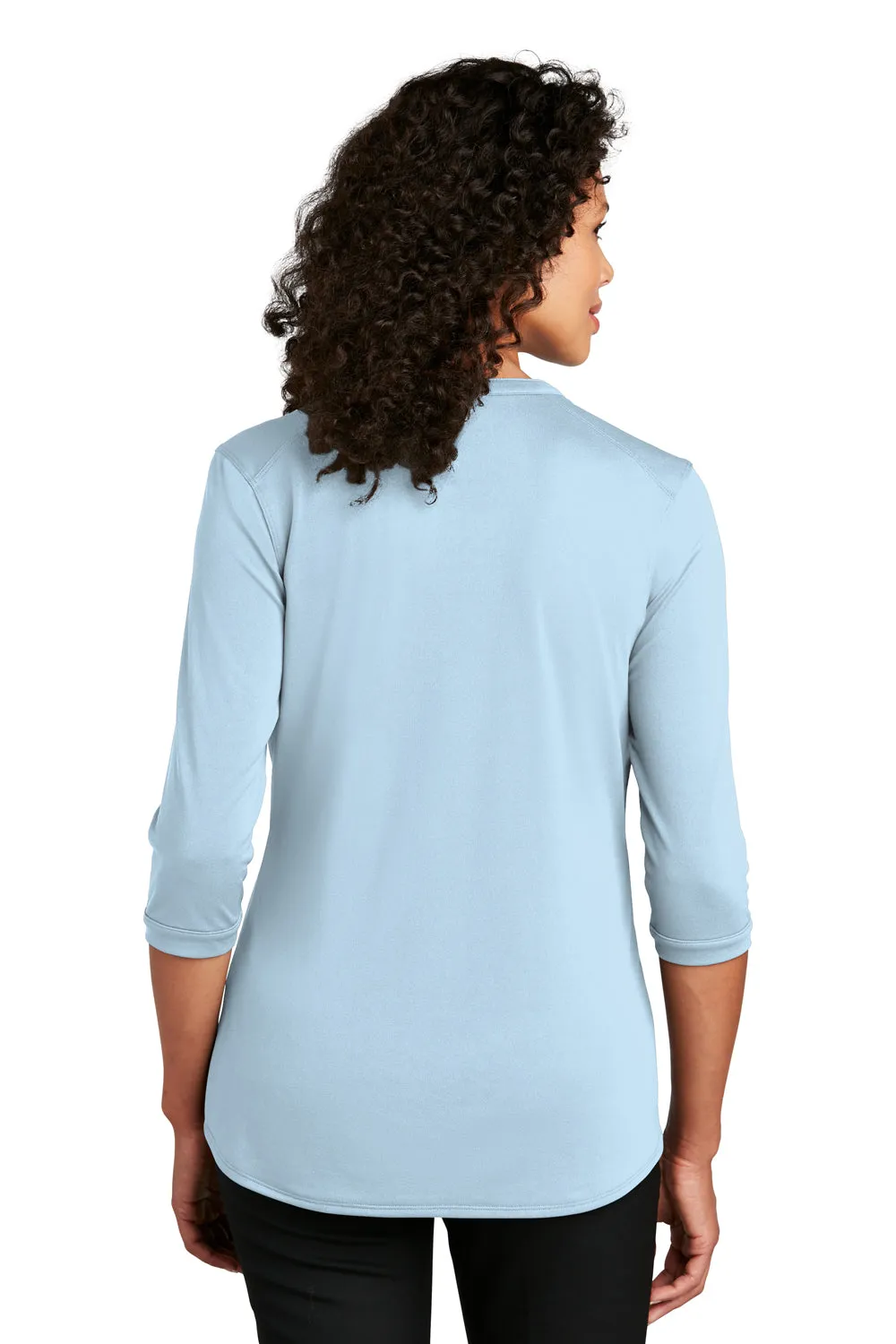Port Authority Womens Moisture Wicking 3/4 Sleeve Polo Shirt - Cloud Blue - Closeout