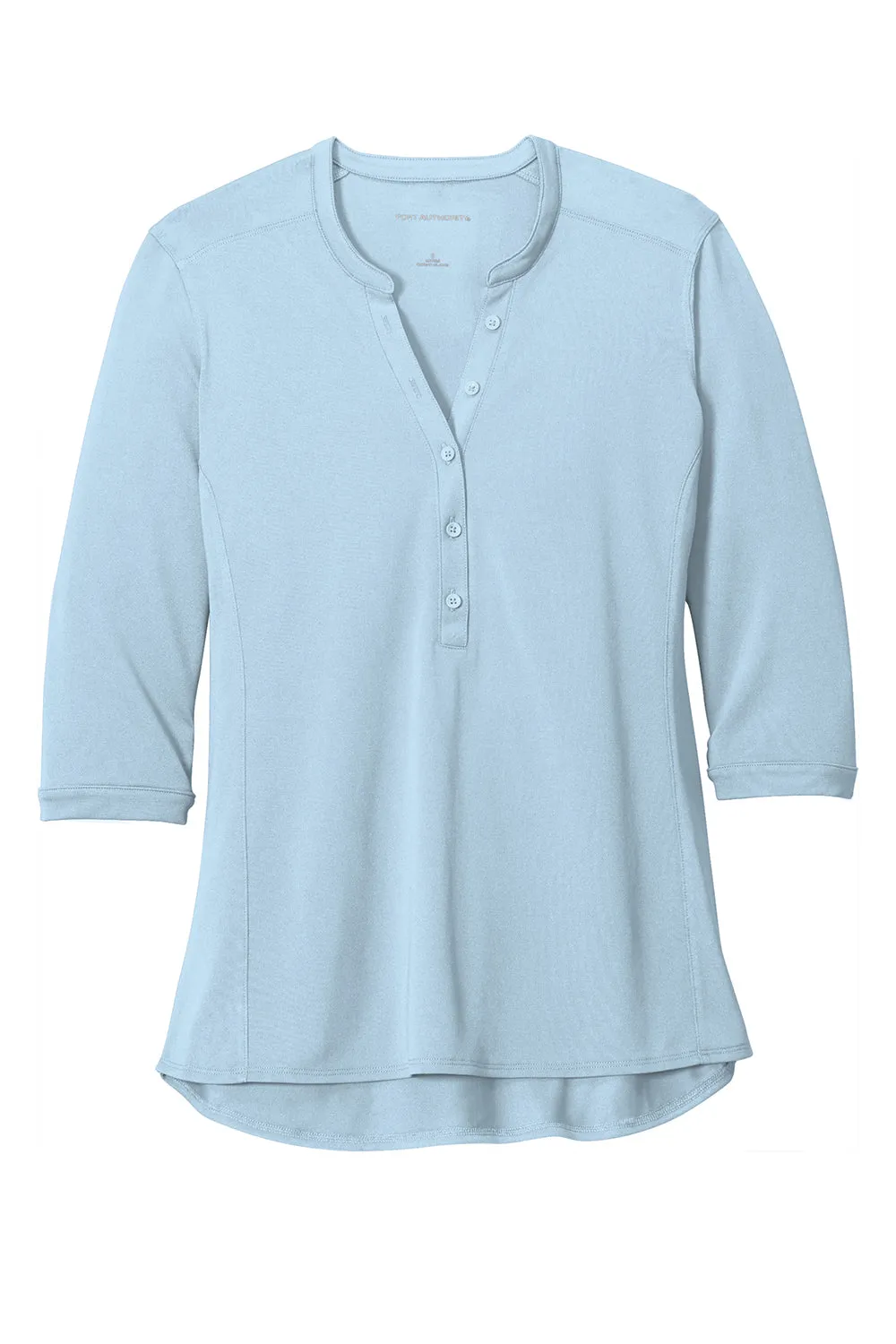 Port Authority Womens Moisture Wicking 3/4 Sleeve Polo Shirt - Cloud Blue - Closeout