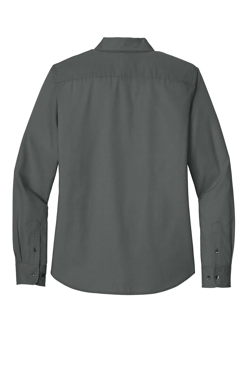 Port Authority Womens Nailhead Easy Care Long Sleeve Button Down Shirt - Deep Black