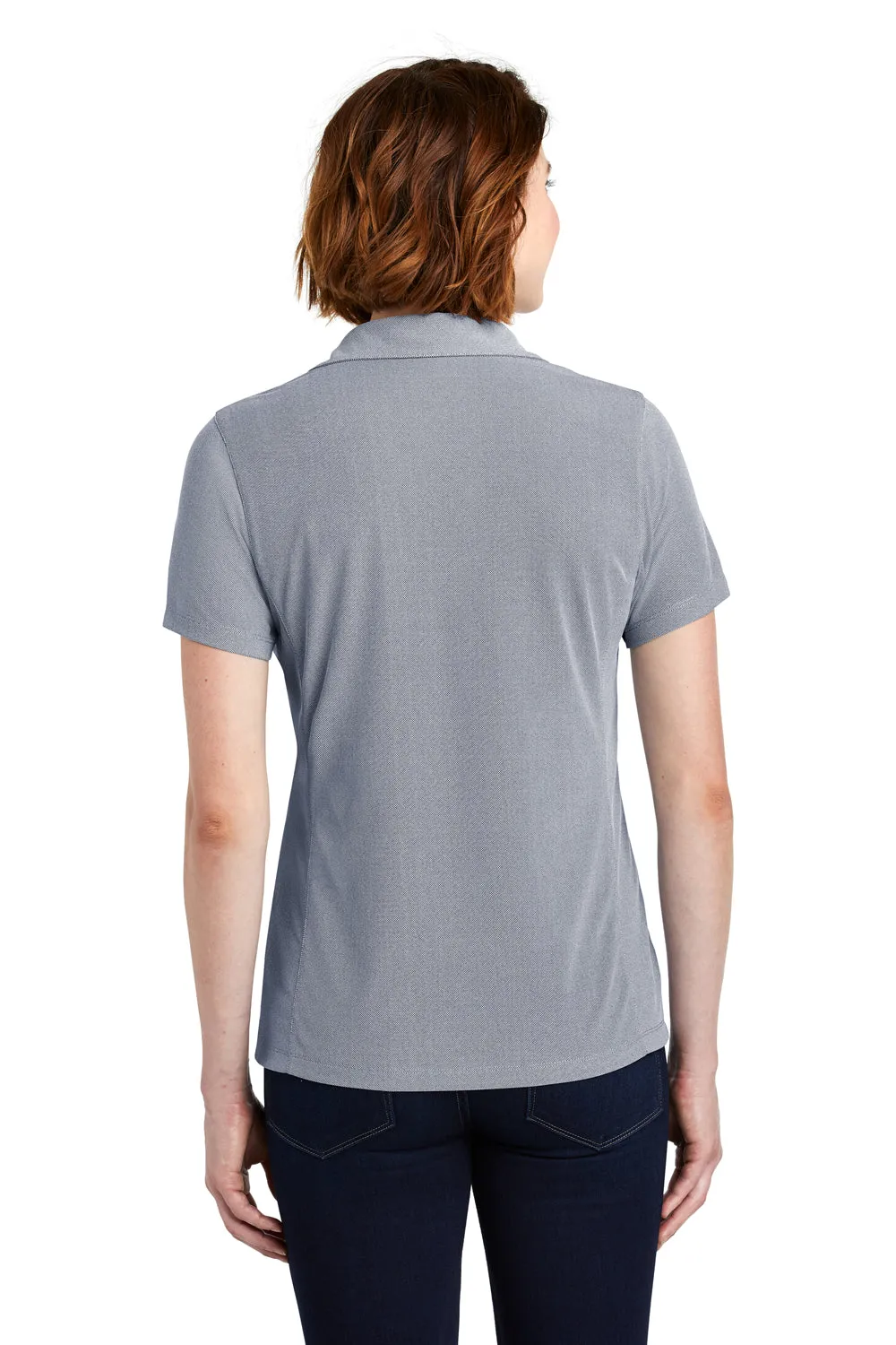 Port Authority Womens Oxford Moisture Wicking Short Sleeve Polo Shirt - True Navy Blue - Closeout