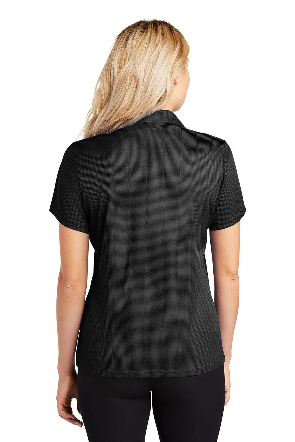 Port Authority Womens Performance Moisture Wicking Short Sleeve Polo Shirt - Black