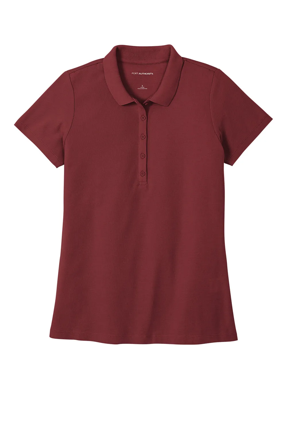 Port Authority Womens React SuperPro Snag Resistant Short Sleeve Polo Shirt - Burgundy