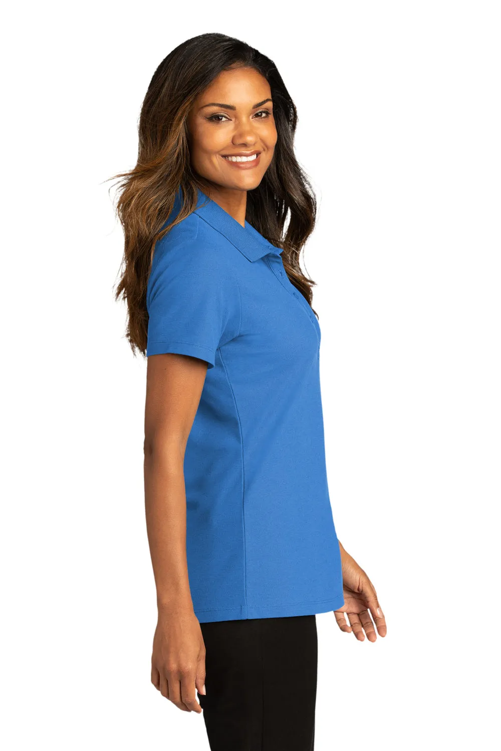 Port Authority Womens React SuperPro Snag Resistant Short Sleeve Polo Shirt - Strong Blue