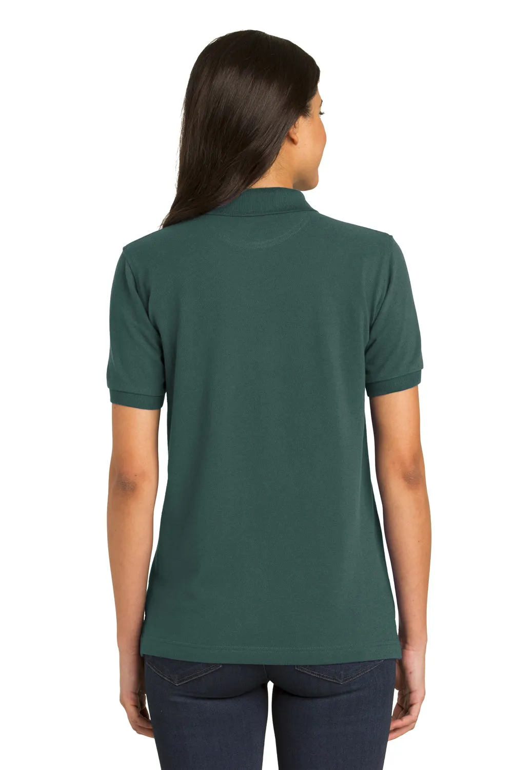 Port Authority Womens Shrink Resistant Short Sleeve Polo Shirt - Dark Green - Closeout