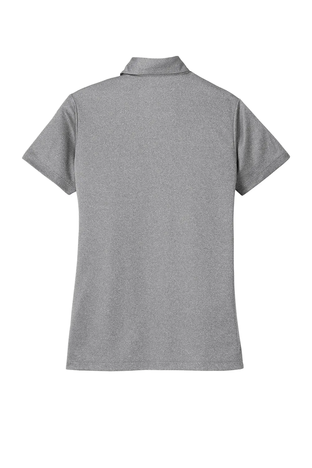 Port Authority Womens Silk Touch Performance Moisture Wicking Short Sleeve Polo Shirt - Heather Shadow Grey