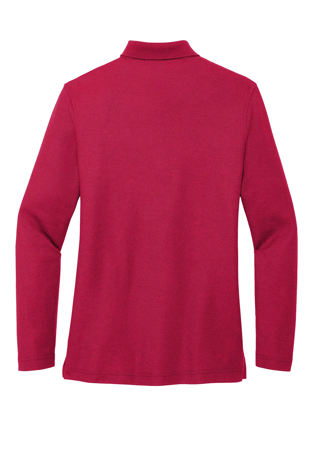Port Authority Womens Silk Touch Wrinkle Resistant Long Sleeve Polo Shirt - Red