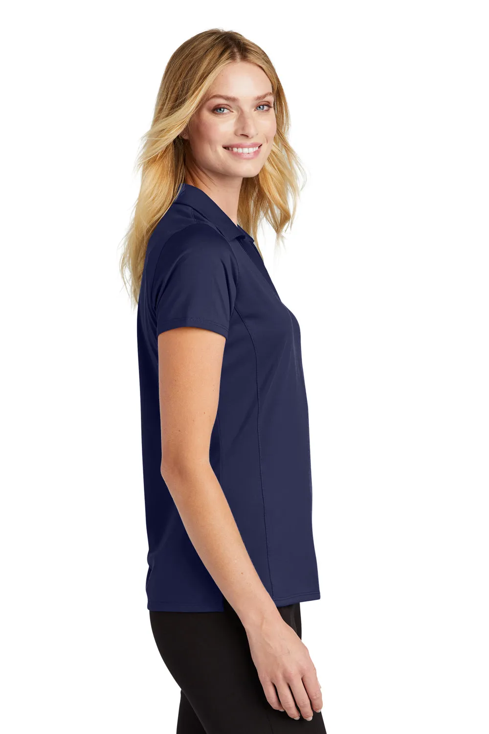 Port Authority Womens Staff Performance Moisture Wicking Short Sleeve Polo Shirt - True Navy Blue