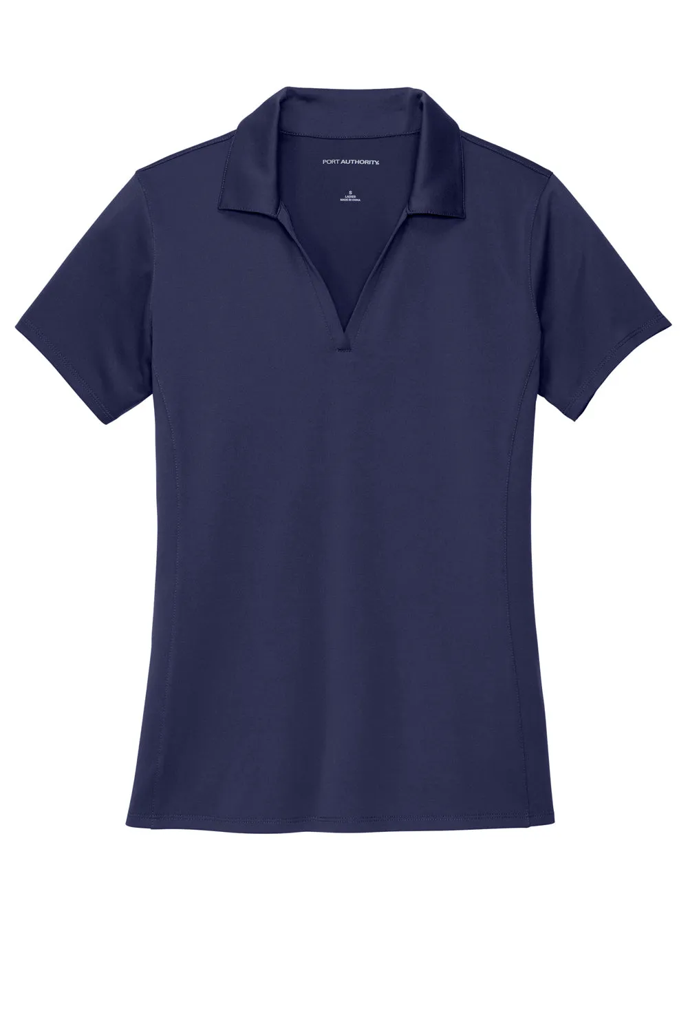 Port Authority Womens Staff Performance Moisture Wicking Short Sleeve Polo Shirt - True Navy Blue
