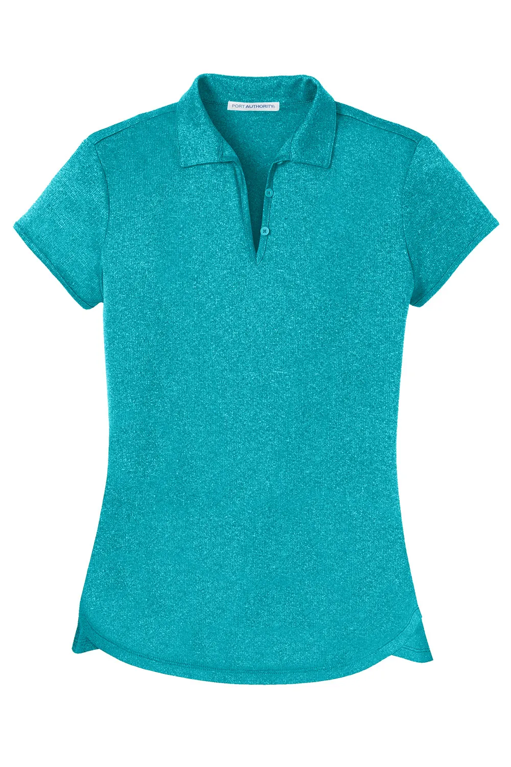 Port Authority Womens Trace Moisture Wicking Short Sleeve Polo Shirt - Heather Tropic Blue - Closeout