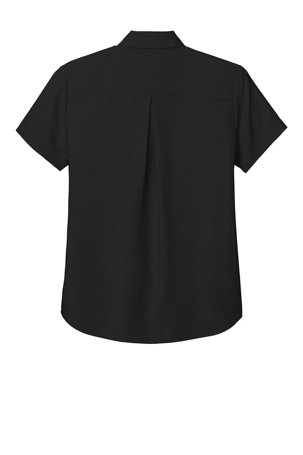 Port Authority Womens UV Dockside Moisture Wicking Short Sleeve Button Down Shirt - Deep Black