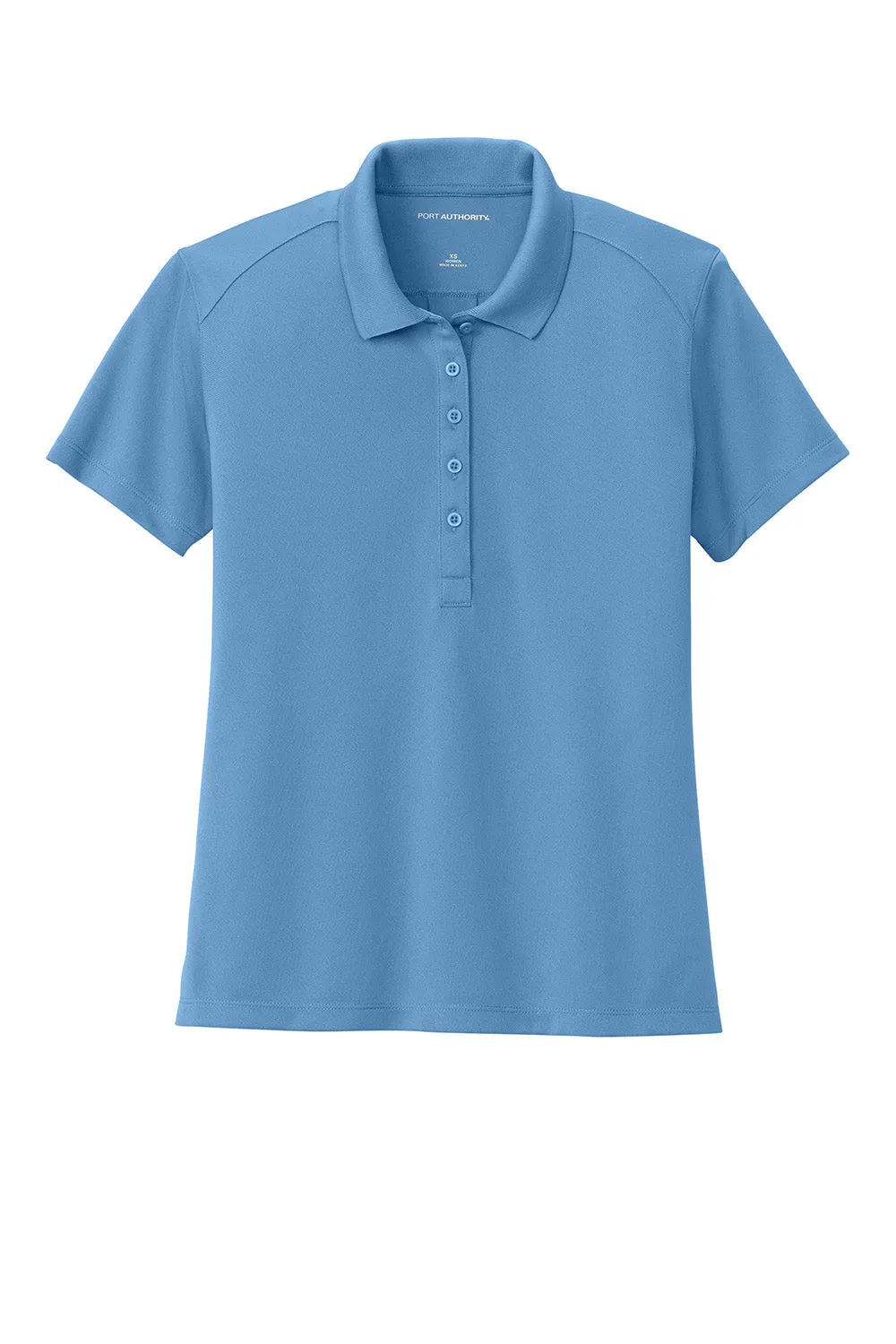 Port Authority Womens Wearever Moisture Wicking Pique Short Sleeve Polo Shirt - Carolina Blue
