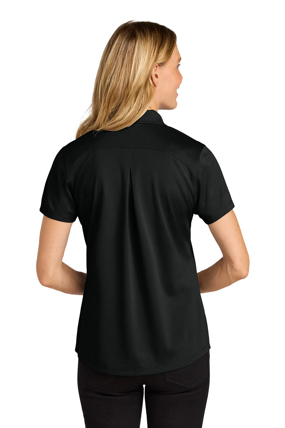 Port Authority Womens Wearever Moisture Wicking Pique Short Sleeve Polo Shirt - Deep Black