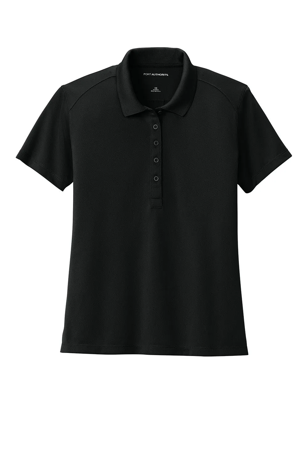 Port Authority Womens Wearever Moisture Wicking Pique Short Sleeve Polo Shirt - Deep Black