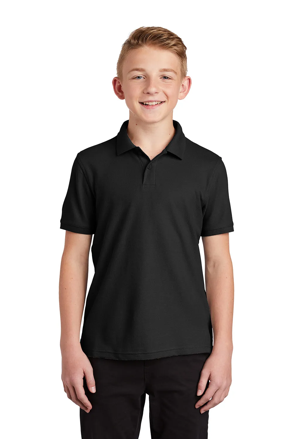 Port Authority Youth Core Classic Short Sleeve Polo Shirt - Deep Black