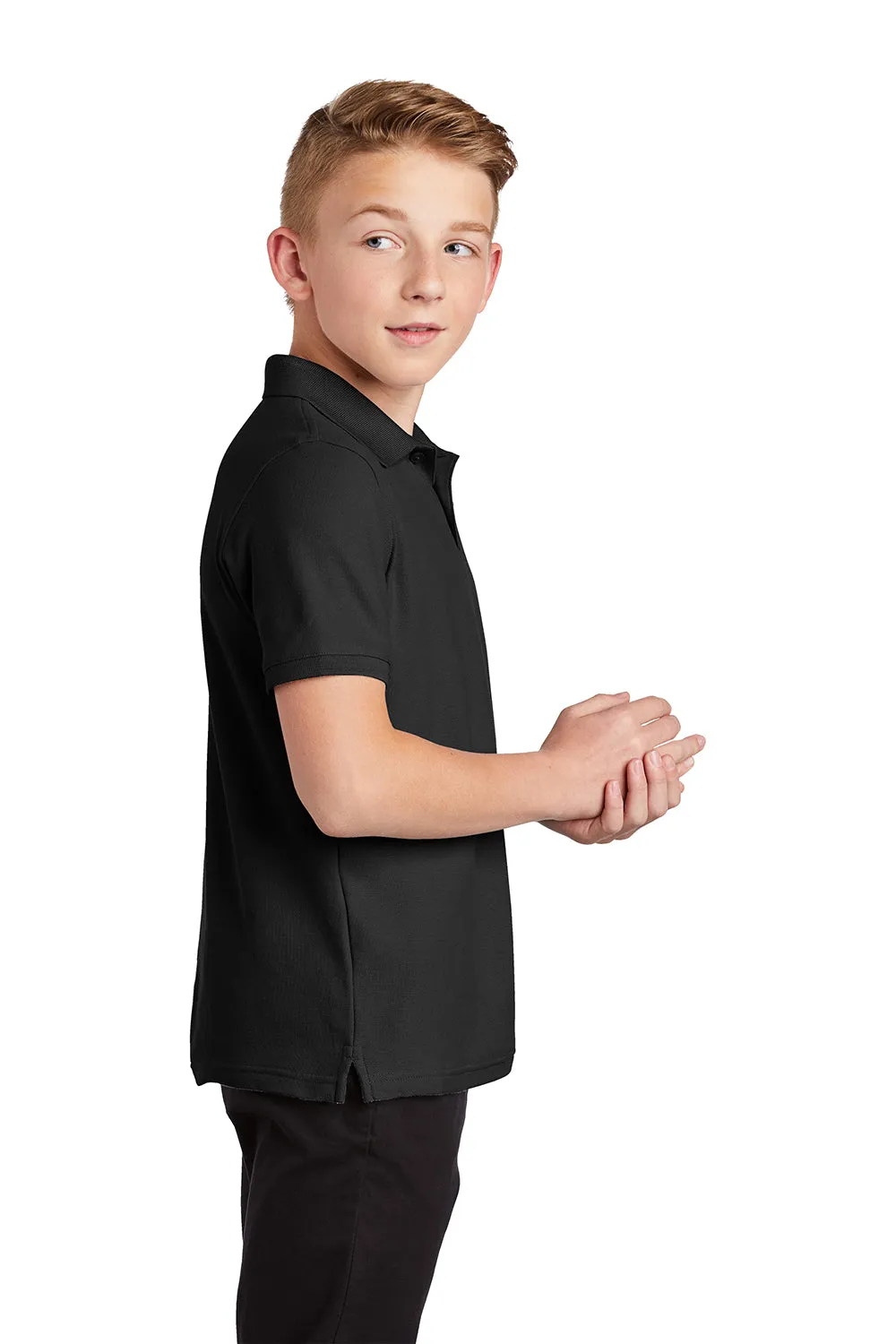 Port Authority Youth Core Classic Short Sleeve Polo Shirt - Deep Black