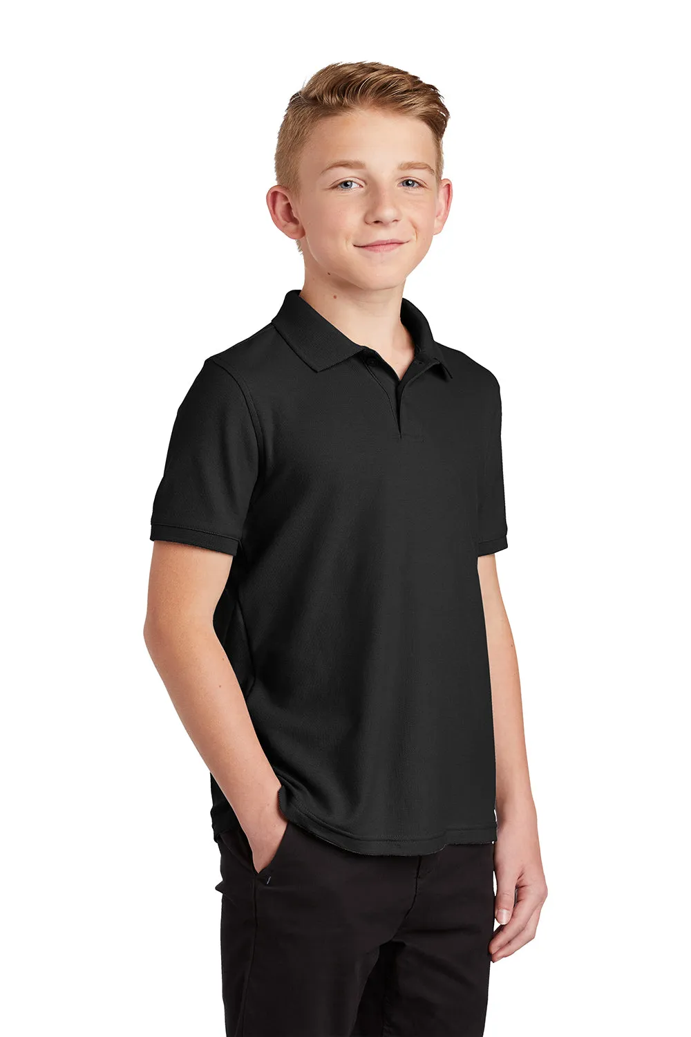 Port Authority Youth Core Classic Short Sleeve Polo Shirt - Deep Black