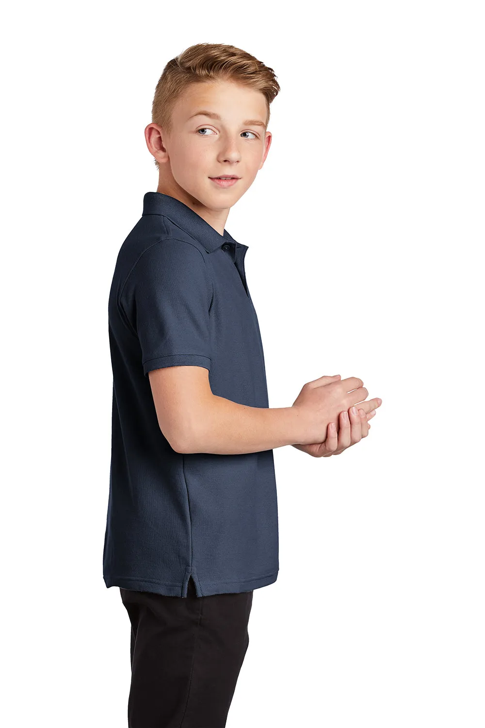 Port Authority Youth Core Classic Short Sleeve Polo Shirt - River Navy Blue