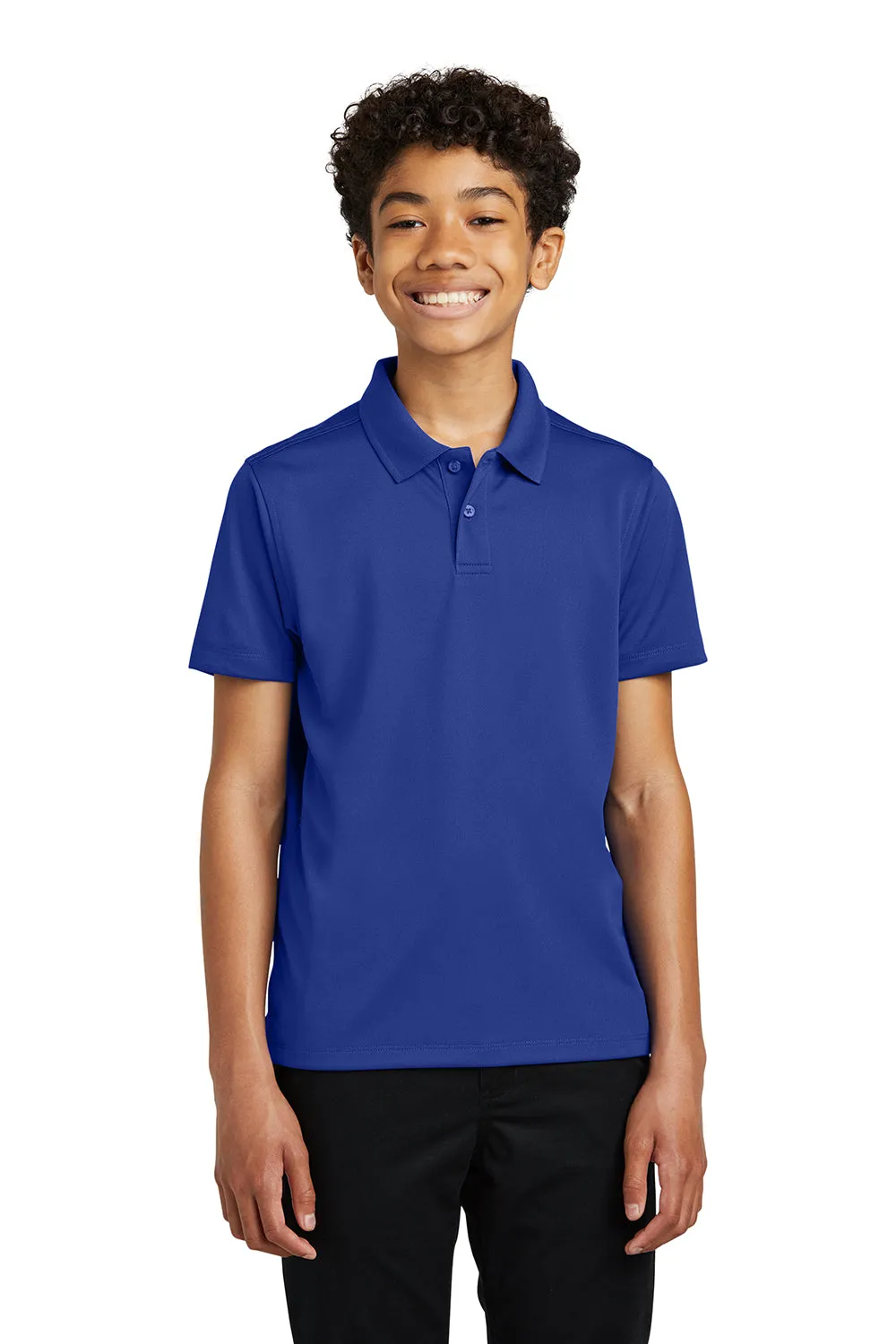 Port Authority Youth Dry Zone Moisture Wicking Short Sleeve Polo Shirt - True Royal Blue