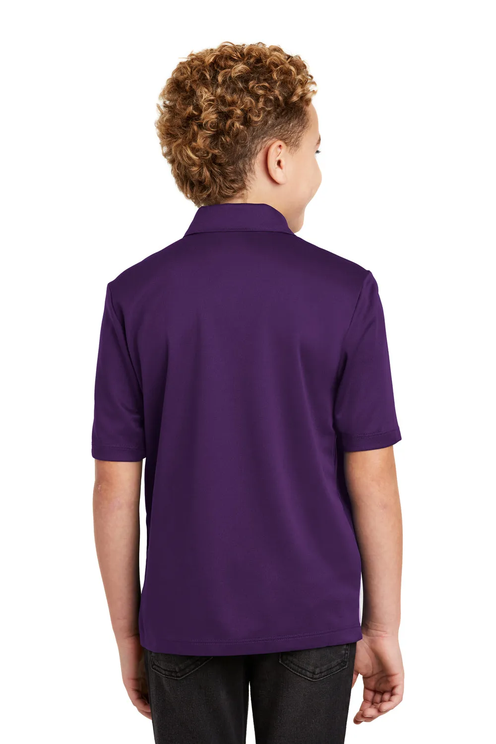Port Authority Youth Silk Touch Performance Moisture Wicking Short Sleeve Polo Shirt - Bright Purple