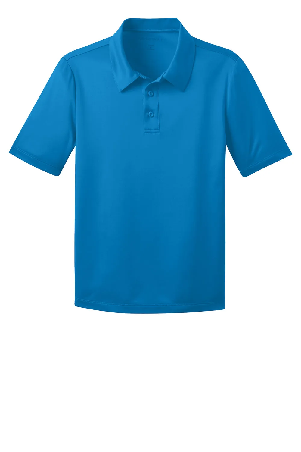 Port Authority Youth Silk Touch Performance Moisture Wicking Short Sleeve Polo Shirt - Brilliant Blue