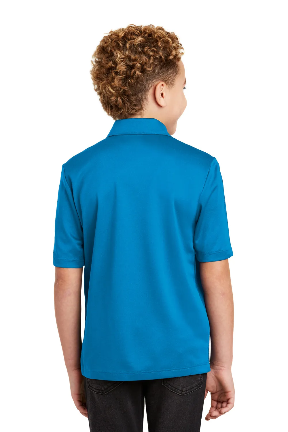 Port Authority Youth Silk Touch Performance Moisture Wicking Short Sleeve Polo Shirt - Brilliant Blue