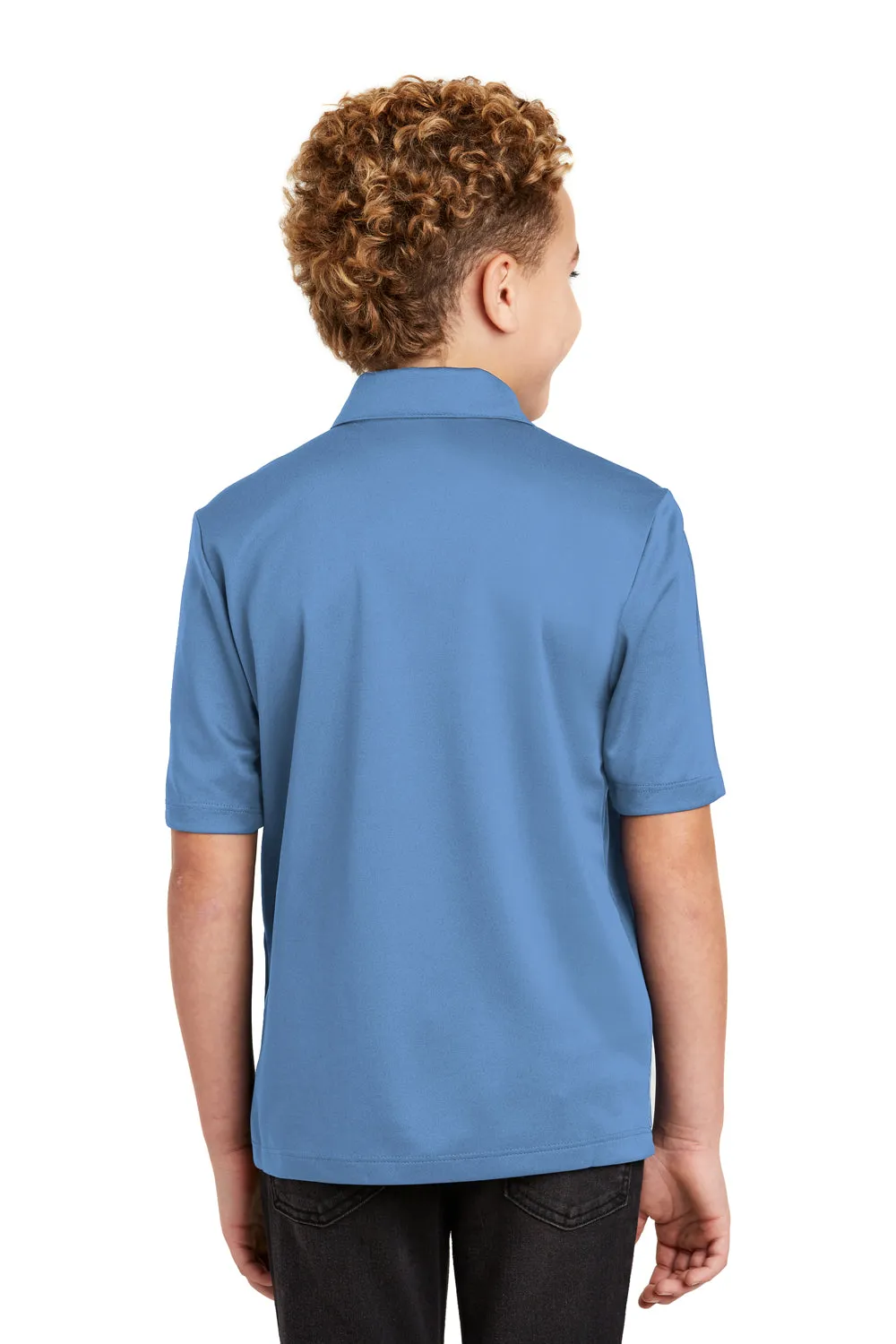 Port Authority Youth Silk Touch Performance Moisture Wicking Short Sleeve Polo Shirt - Carolina Blue