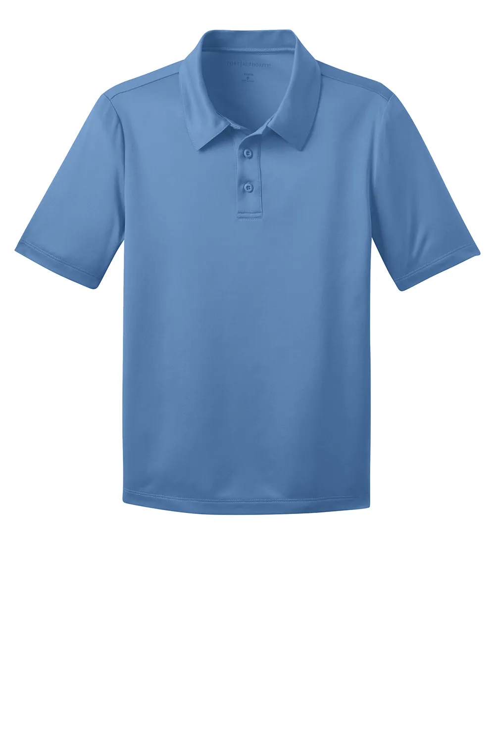 Port Authority Youth Silk Touch Performance Moisture Wicking Short Sleeve Polo Shirt - Carolina Blue