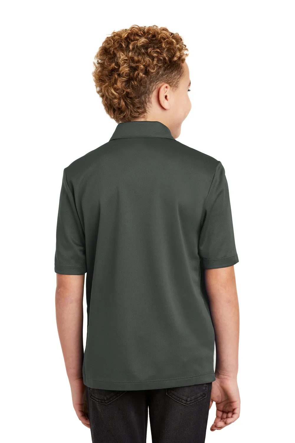 Port Authority Youth Silk Touch Performance Moisture Wicking Short Sleeve Polo Shirt - Steel Grey