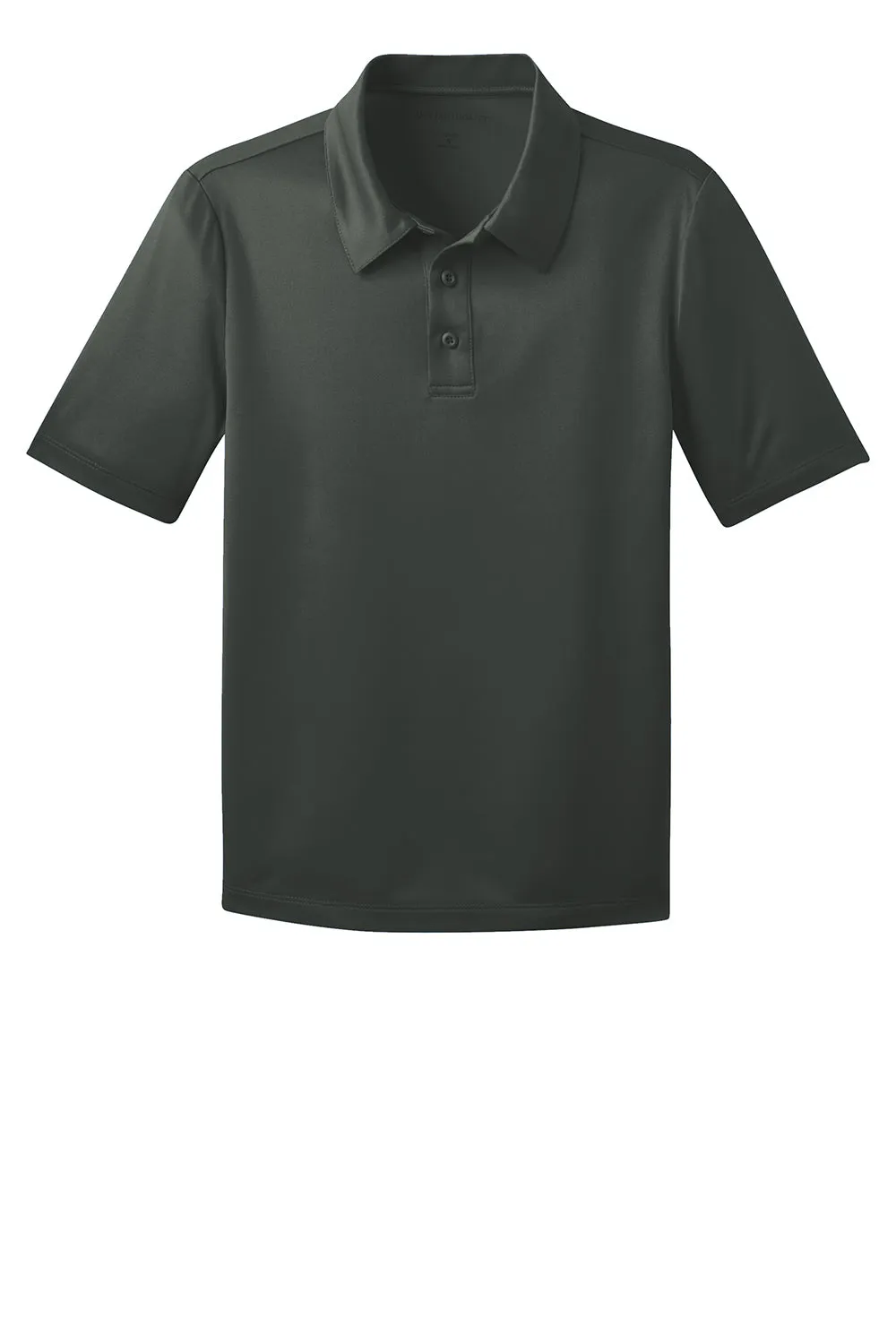 Port Authority Youth Silk Touch Performance Moisture Wicking Short Sleeve Polo Shirt - Steel Grey