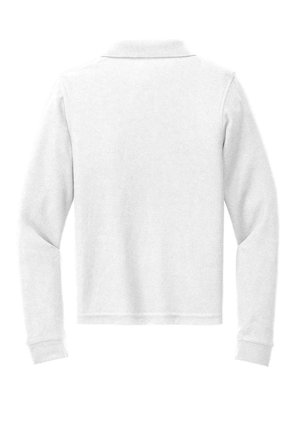 Port Authority Youth Silk Touch Wrinkle Resistant Long Sleeve Polo Shirt - White