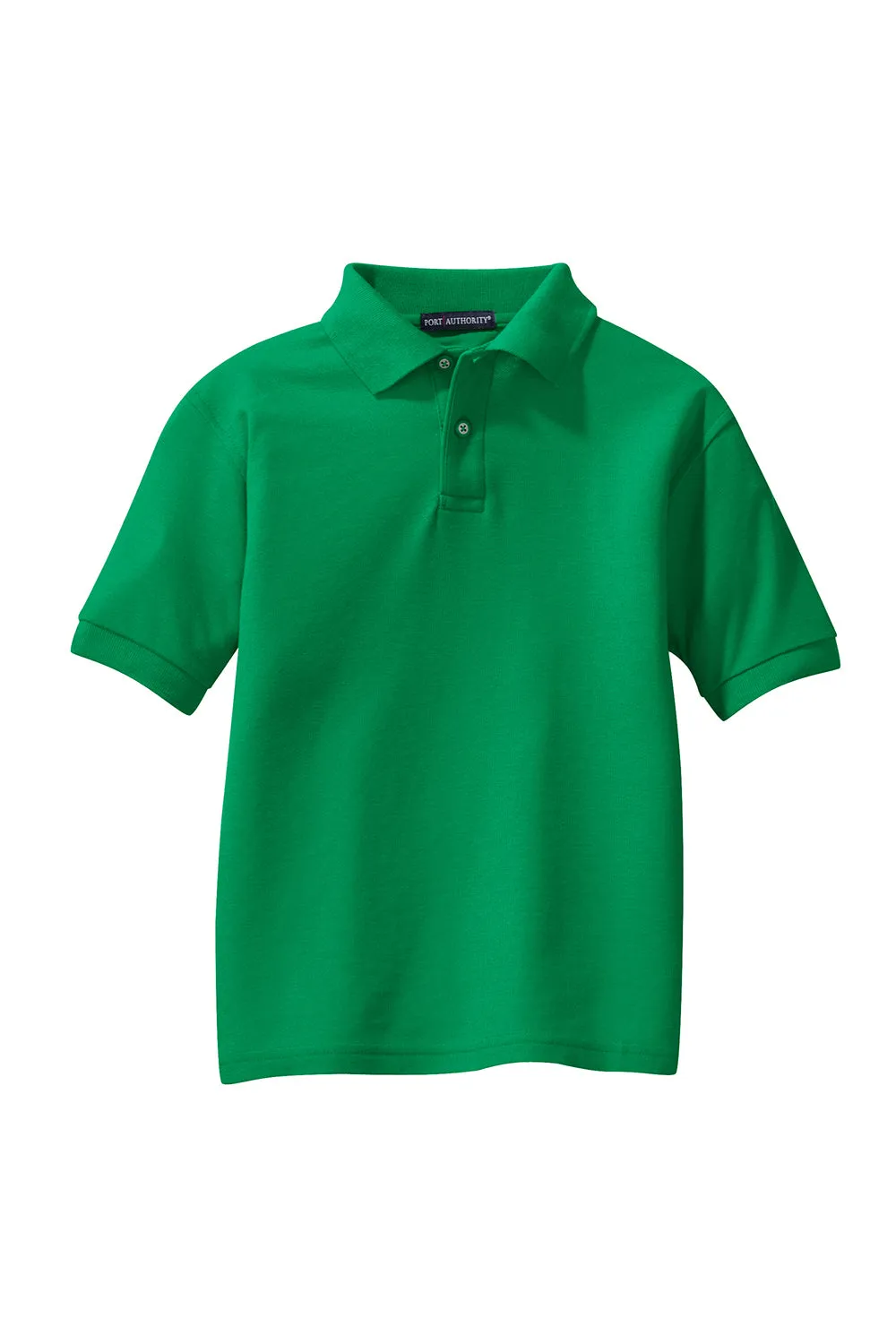 Port Authority Youth Silk Touch Wrinkle Resistant Short Sleeve Polo Shirt - Kelly Green