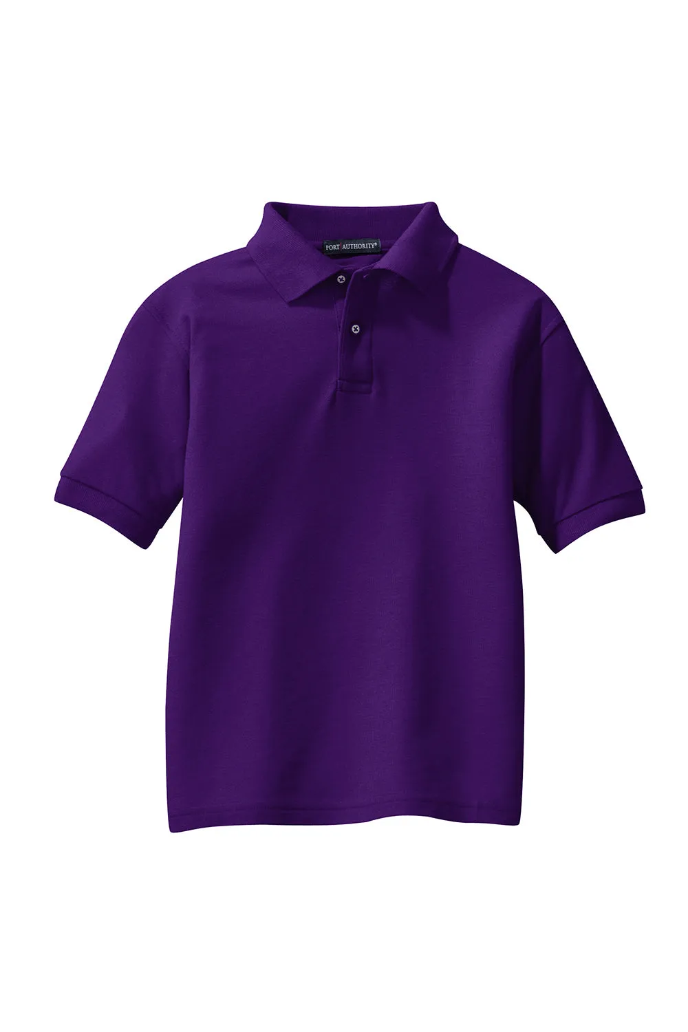Port Authority Youth Silk Touch Wrinkle Resistant Short Sleeve Polo Shirt - Purple