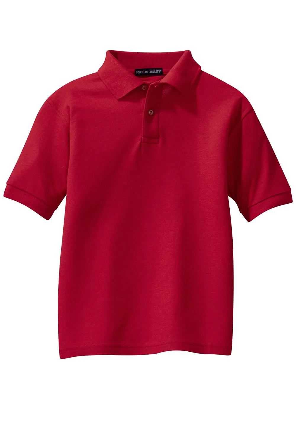 Port Authority Youth Silk Touch Wrinkle Resistant Short Sleeve Polo Shirt - Red