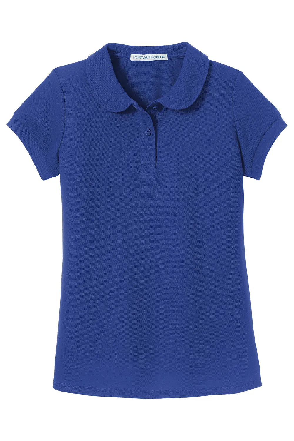 Port Authority Youth Silk Touch Wrinkle Resistant Short Sleeve Polo Shirt - Royal Blue - Closeout