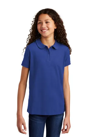 Port Authority Youth Silk Touch Wrinkle Resistant Short Sleeve Polo Shirt - Royal Blue - Closeout