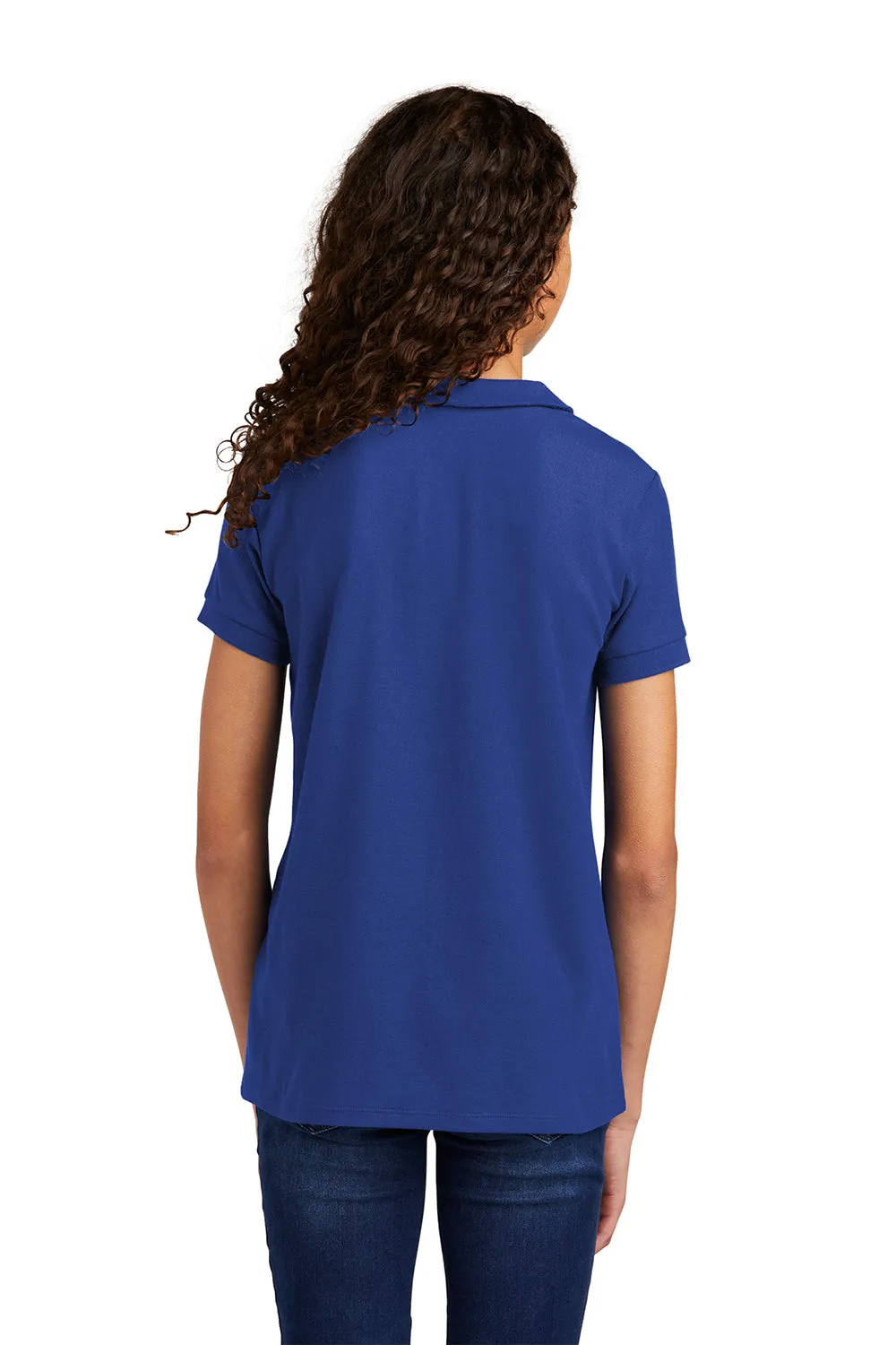Port Authority Youth Silk Touch Wrinkle Resistant Short Sleeve Polo Shirt - Royal Blue - Closeout