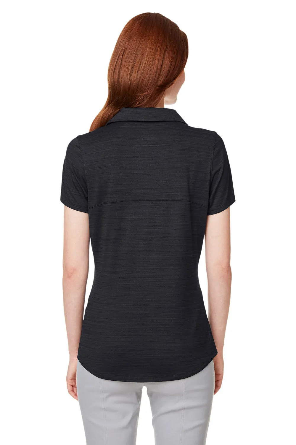 Puma Womens Cloudspun Free Moisture Wicking Short Sleeve Polo Shirt - Heather Black