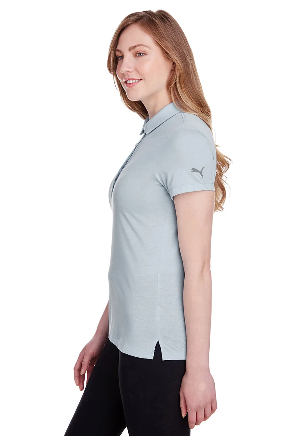 Puma Womens Fusion Performance Moisture Wicking Short Sleeve Polo Shirt - Quarry Grey