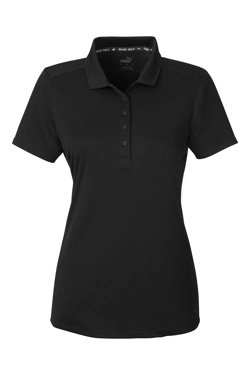 Puma Womens Gamer Moisture Wicking Short Sleeve Polo Shirt - Black - Closeout