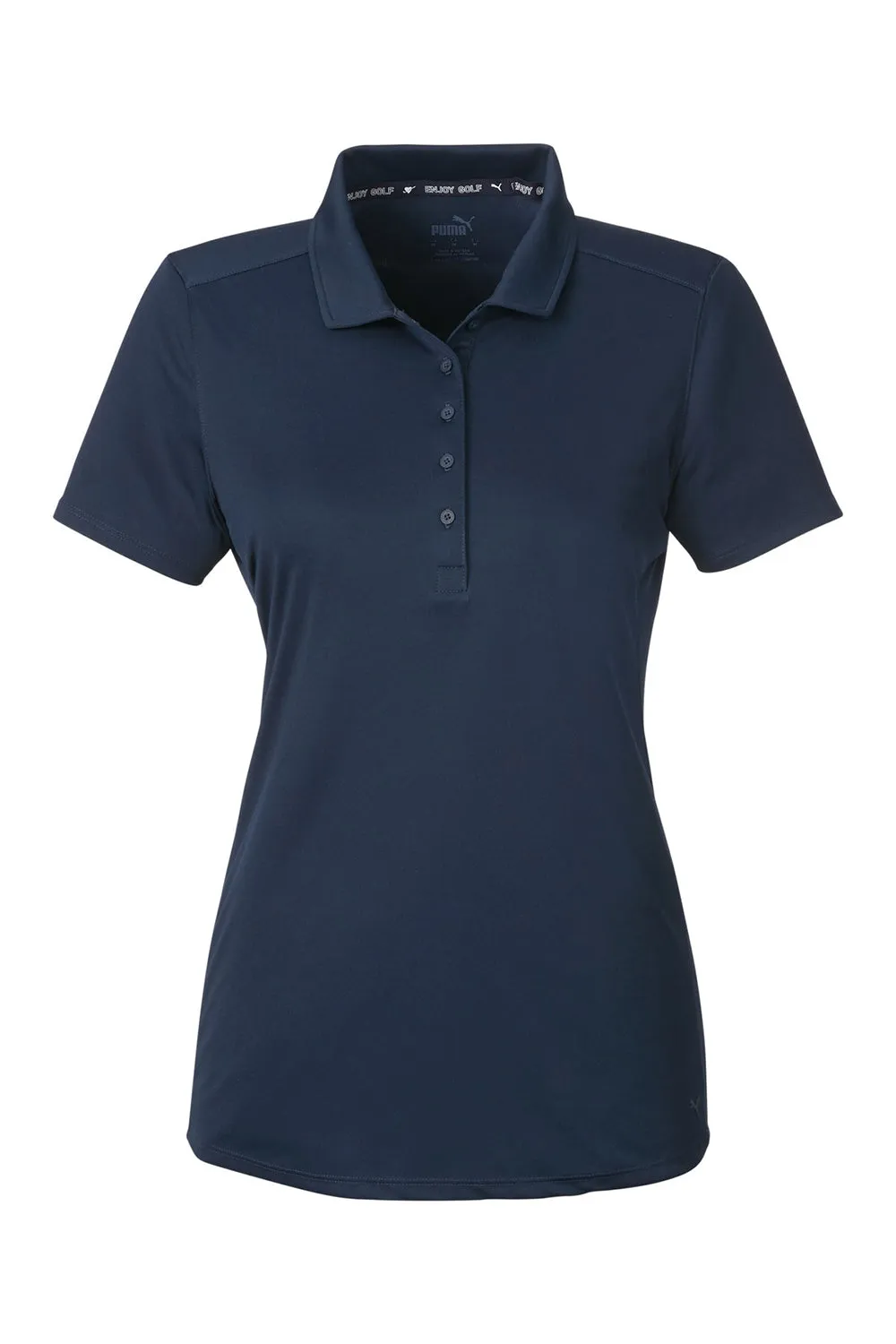 Puma Womens Gamer Moisture Wicking Short Sleeve Polo Shirt - Navy Blue - Closeout