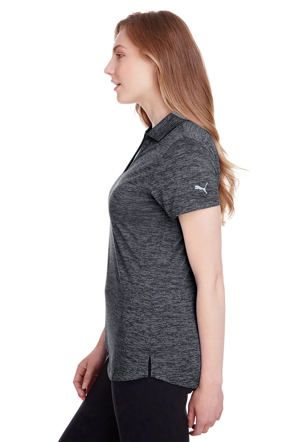 Puma Womens Icon Performance Moisture Wicking Short Sleeve Polo Shirt - Black