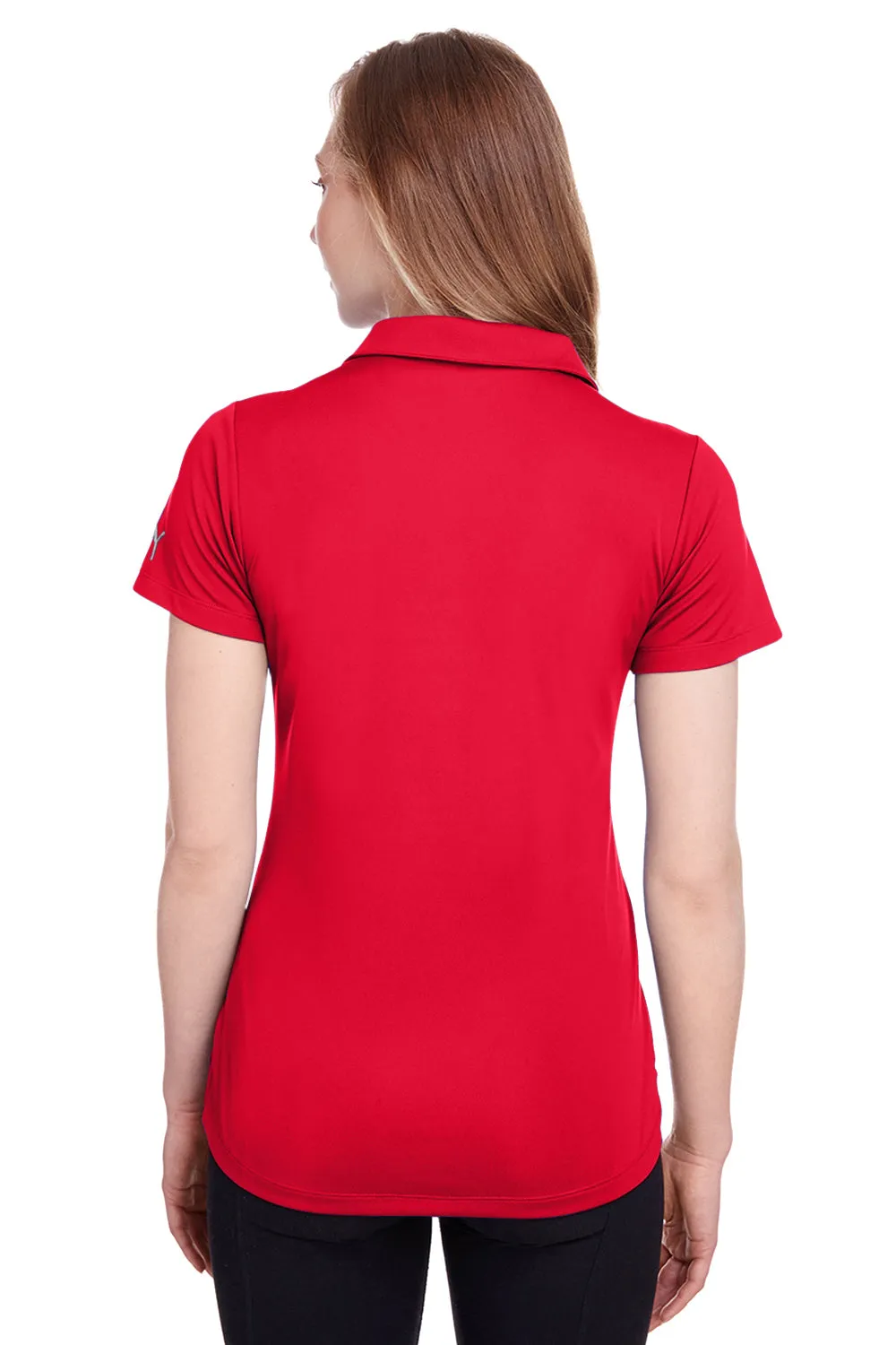 Puma Womens Icon Performance Moisture Wicking Short Sleeve Polo Shirt - High Risk Red